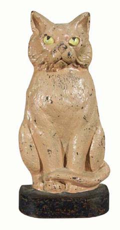 Sitting Cat on an Oval Base doorstop