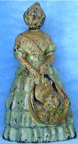 Woman with Hat in Her Hands doorstop