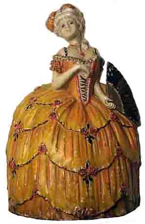 Woman in a hooped Skirt doorstop