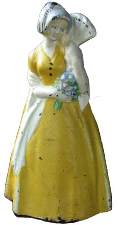 Woman with Fan and Bouquet doorstop