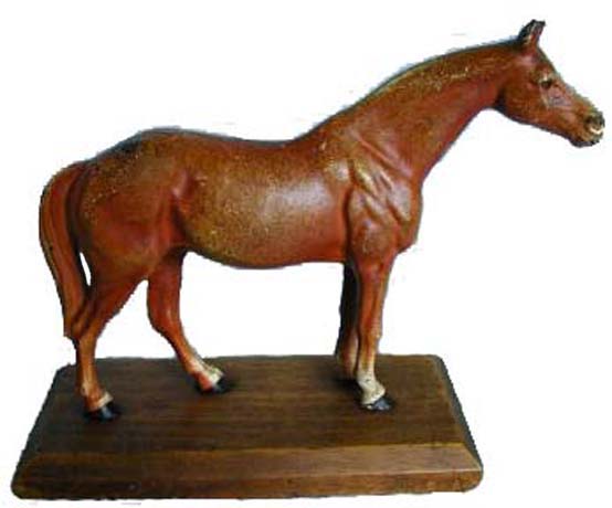 Hubley's Horse on a Wooden Base doorstop