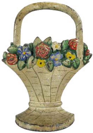 Hubley's #3 Mixed Flower Basket doorstop