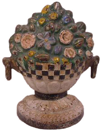 Hubley's #4 Mixed Flower Bowl doorstop