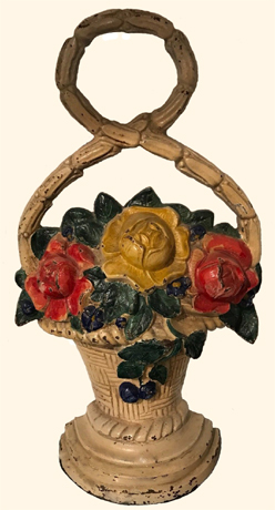 Twisted Handle Rose Basket doorstop